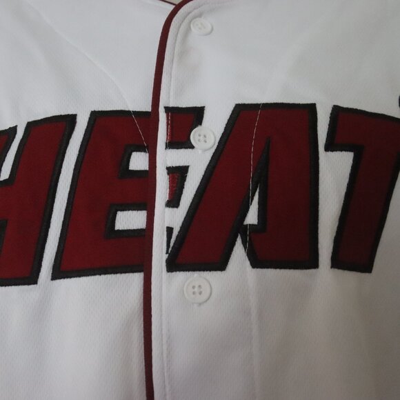 NWT Miami Heat Button Down Jersey White XL Unisex - Picture 4 of 5